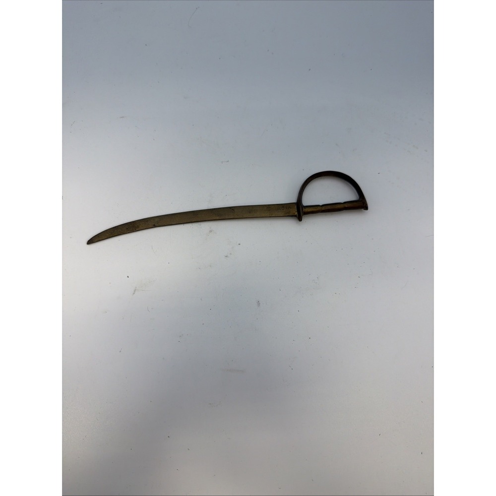 Vintage Solid Brass Etched Sword Letter Opener